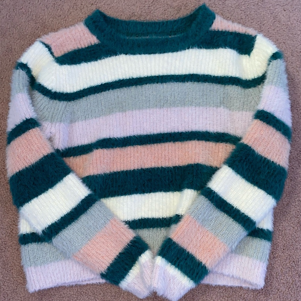 multi colored striped sweater